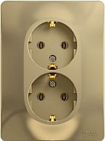 Розетка с заземлением Systeme Electric Glossa 1-м. 2 мод. титан картинка